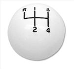 1964 - 1968 Chevelle Shifter Knob Ball, White 4 Speed, 5/16 Inch Thread