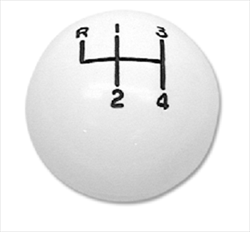 1964 - 1968 Chevelle Shifter Knob Ball, White 4 Speed, 5/16 Inch Thread