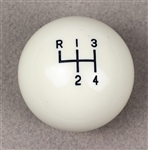 1964 - 1967 Chevelle and Nova Chevy II White 4-Speed Shift Knob Ball, 9/16-18", Original Style