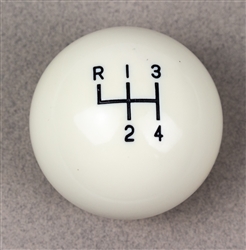 1964 - 1967 Chevelle and Nova Chevy II White 4-Speed Shift Knob Ball, 9/16-18", Original Style