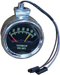 1966 Chevelle Tachometer, 5200 Red Line, Knee Knocker