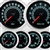 60s Muscle Custom 6 Gauge Set, Speedo, Tach, Volt, Oil, Water and Fuel with Polished Aluminum Bezels