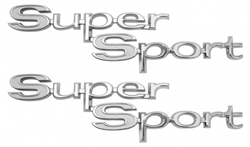 1967 Chevelle "Super Sport" Rear Quarter Emblems, Pair