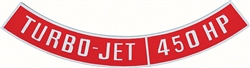 Air Cleaner Turbo-Jet Emblem, Die-Cast 450 HP