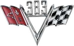 383 Custom "V" Flag Engine Size Emblem