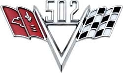 502 Custom "V" Flag Engine Size Emblem