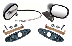 1970 - 1974 Nova New Bullet Mirror Kit, LH and RH with Gaskets, Brackets and Hardware