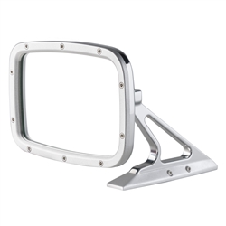 Brushed Rectangular Billet Aluminum Side View Mirror with Convex Glass