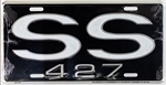 SS 427 Black and White License Plate