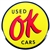 OK USED CARS Metal Tin Sign, 12 Inch Diameter