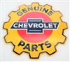 Genuine Chevrolet Parts Large 24" ROUND Metal Tin Chevy Gear Shape Sign