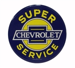 Chevrolet Super Service Metal Sign, 12 Inch Diameter