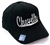 Black Baseball Hat Cap with Liquid Metal Chrome Chevelle by Chevrolet