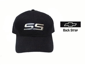 Black Baseball Hat Cap with Liquid Metal CHROME SS