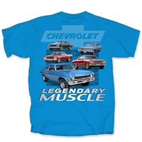 Chevy Nova and Chevelle Legendary Muscle Sapphire Blue T-shirt