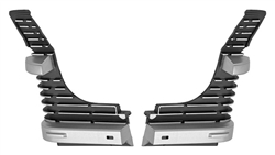 1969 Chevelle Grille Extensions, Gray Highlighted Rib Tips, Pair