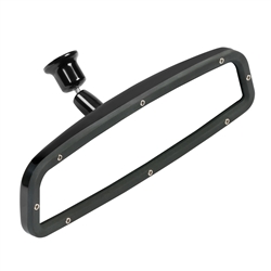 Gloss Black Custom Billet Aluminum Windshield Mount Rear View Mirror with Convex Glass