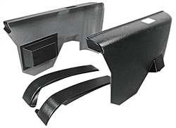 1970 - 1972 Chevelle Rear Side Arm Rest Plastic Panels, Hardtop Black Set