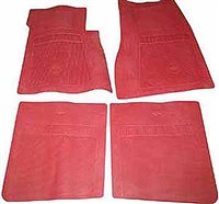 1964 - 1972 Chevelle Floor Mats with Bowtie, Red Original Style Set