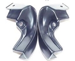 1966 - 1967 Chevelle Door Jamb Upper Windlace Trim End Caps, Black, Pair