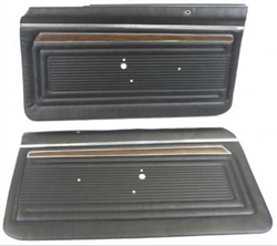 1970 - 1972 Nova Front Door Panels Set with the Deluxe or Factory Custom Interior Option, Pre-Assembled Pair