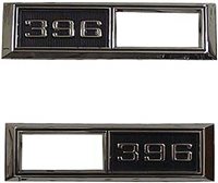 1968 - 1969 Marker Light Bezel Emblems, 396 Pair