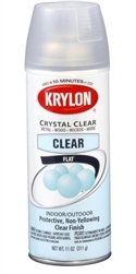 Spray Paint, Krylon Crystal Clear Protective Non-Yellowing Top Coat, Flat, Each