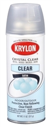 Spray Paint, Krylon Crystal Clear Protective Non-Yellowing Top Coat, Satin, Each