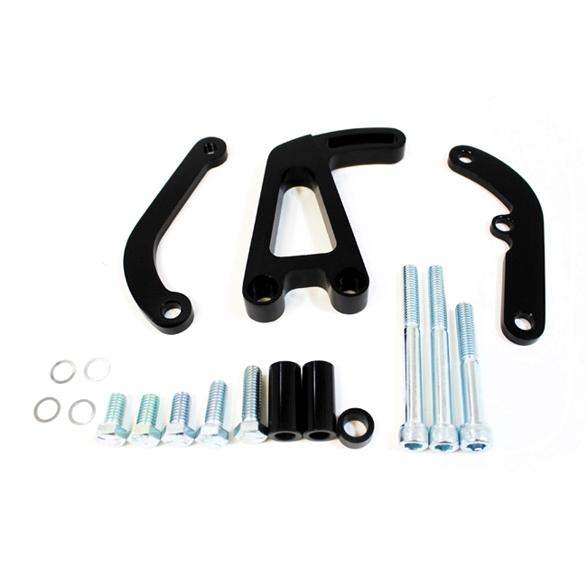 1969 - 1972 Chevelle / Nova BLACK BILLET ALUMINUM Power Steering Pump Brackets Set, Small Block