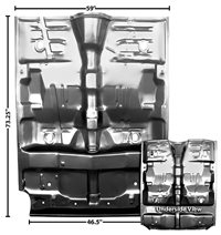 1968 - 1972 Chevelle Floor Pan with Rear Seat Pan, 1 Piece Full Floor, Does Not Include Toeboard, Rocker Panels, or Braces