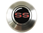 Custom RED SS Horn Cap for Wood or Comfort Grip Steering Wheel, Choose Brushed or Black Finish