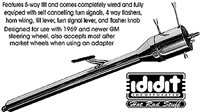 1969 - 1973 Nova Ididit Tilt Steering Column (Chrome, Floor Shift) (Keyless Ignition), Each