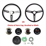1967 - 1972 Chevelle or Nova Custom Super Sport Comfort Grip Steering Wheel Kit with SS Horn Cap Button