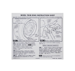 image of Rallye Wheel Trim Ring Information Instruction Card 3913832
