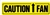 Caution Fan Decal, Yellow and Black, Arrow Up