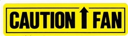 Caution Fan Decal, Yellow and Black, Arrow Up