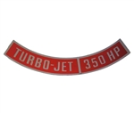 Air Cleaner Decal, Turbo-Jet 350 Horsepower