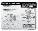 1969 Chevelle SS Super Sport Trunk Deck Lid Jacking Instruction Decal Sticker, 3968534