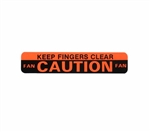 Radiator Support Fan Shroud Caution Fan Decal, Orange