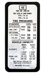 1970 Chevelle Tire Pressure Decal, EZ, 3982185