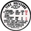 1972 Chevelle Tire Pressure Decal, ZR, 6271197