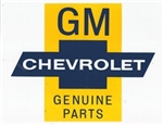 GM CHEVROLET GENUINE PARTS DECAL, 9" X 7"