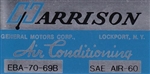 1969 Chevelle or Nova Air Conditioning Evaporator Box, Harrison Decal