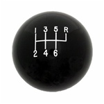 Shifter Knob Ball, Black 6 Speed, 3/8 Inch Thread, Coarse