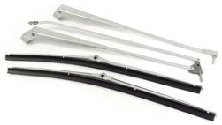 1968 - 1972 Chevelle OE Style BRUSHED FINISH Windshield Wiper Arms and Blades, Set