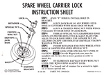 1968 - 1972 Chevelle and Nova Spare Wheel Carrier Lock Instruction Information Decal