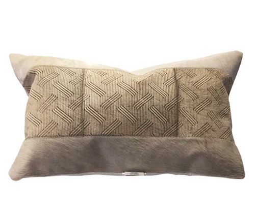 Tracery Modern Leather Pillow 14" x 20"