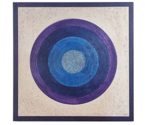 Big Circle Art in Blue and Purple - 40 x 40
