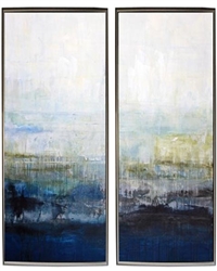 Rain Duo Modern Art Set of Two Modern Art  with Silver Floating Frame available