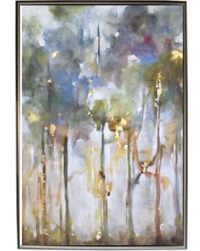 Rainbow Eucalyptus II Modern Art  with Silver Floating Frame available